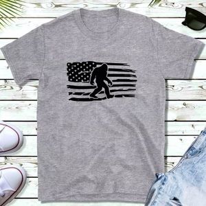 BIGFOOT Distressed American Flag SQUATCH T-SHIRT